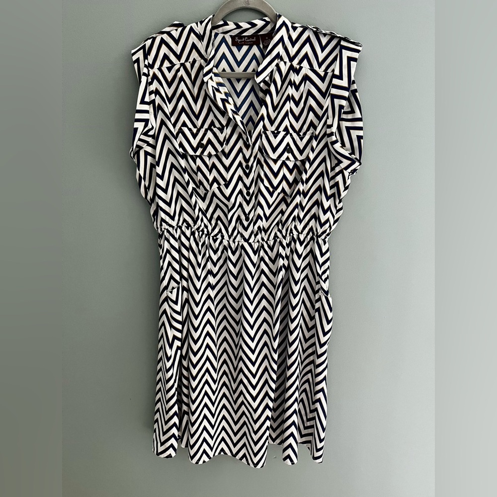 Speed Control New York Chevron Mini Dress, Size 1x